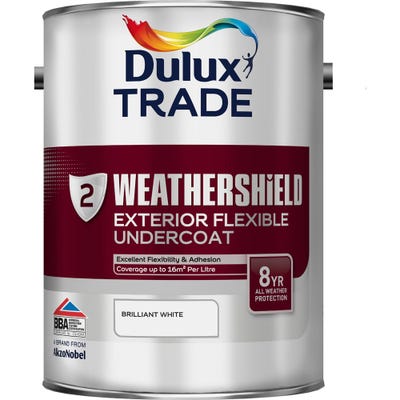 Dulux Trade Weathershield Exterior Flexible Undercoat Brilliant White 5L