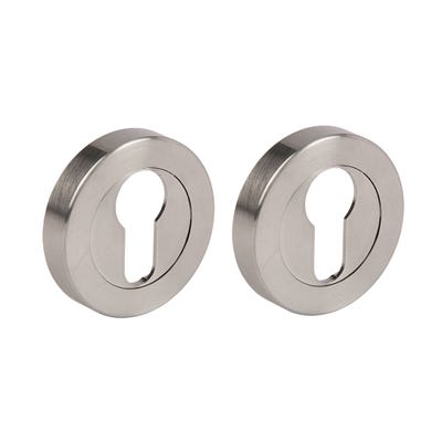 Dale Euro Escutcheon on Screw on Rose - Satin Chrome