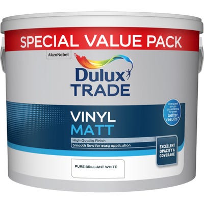 Dulux Trade Vinyl Matt Pure Brilliant White 7.5L