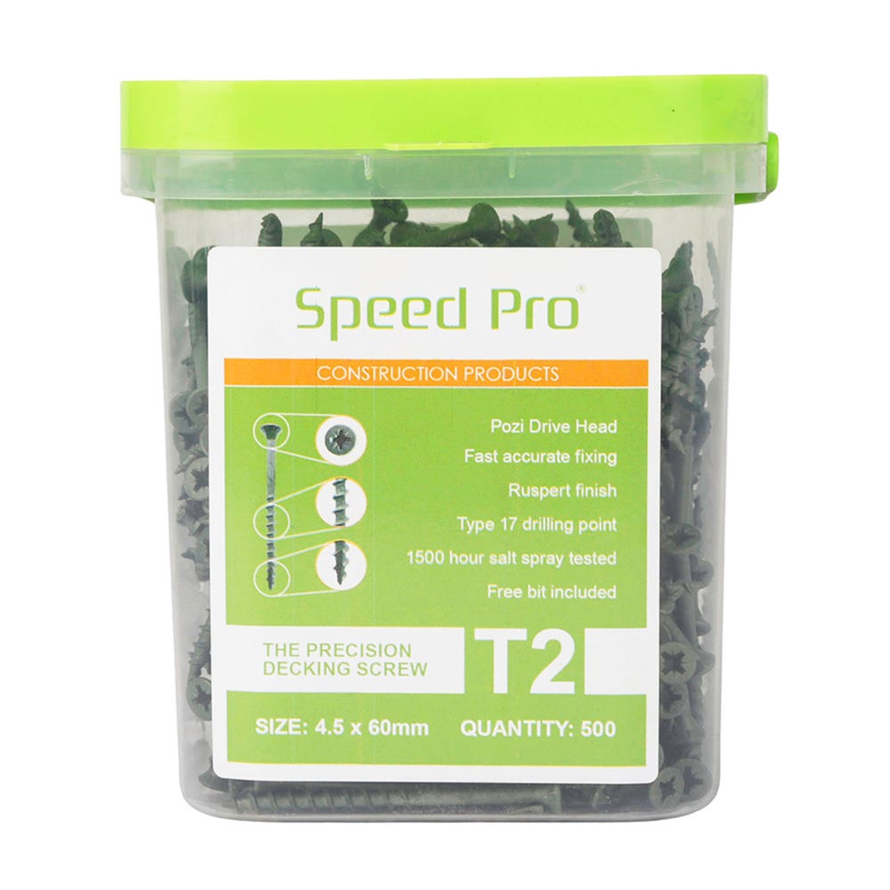 Speed Pro T2 4.5mm Diameter Precision Decking Screws