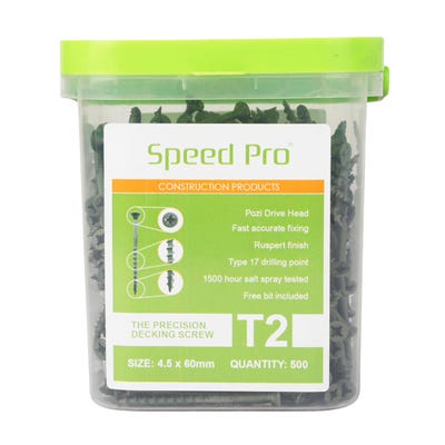 Speed Pro T2 4.5mm Diameter Precision Decking Screws