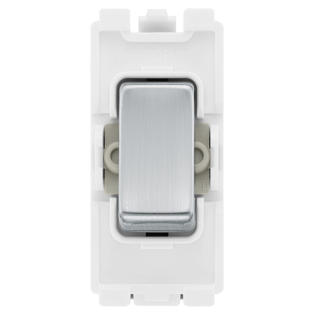 BG Grid 20A Intermediate Switch Brushed Steel RBS13