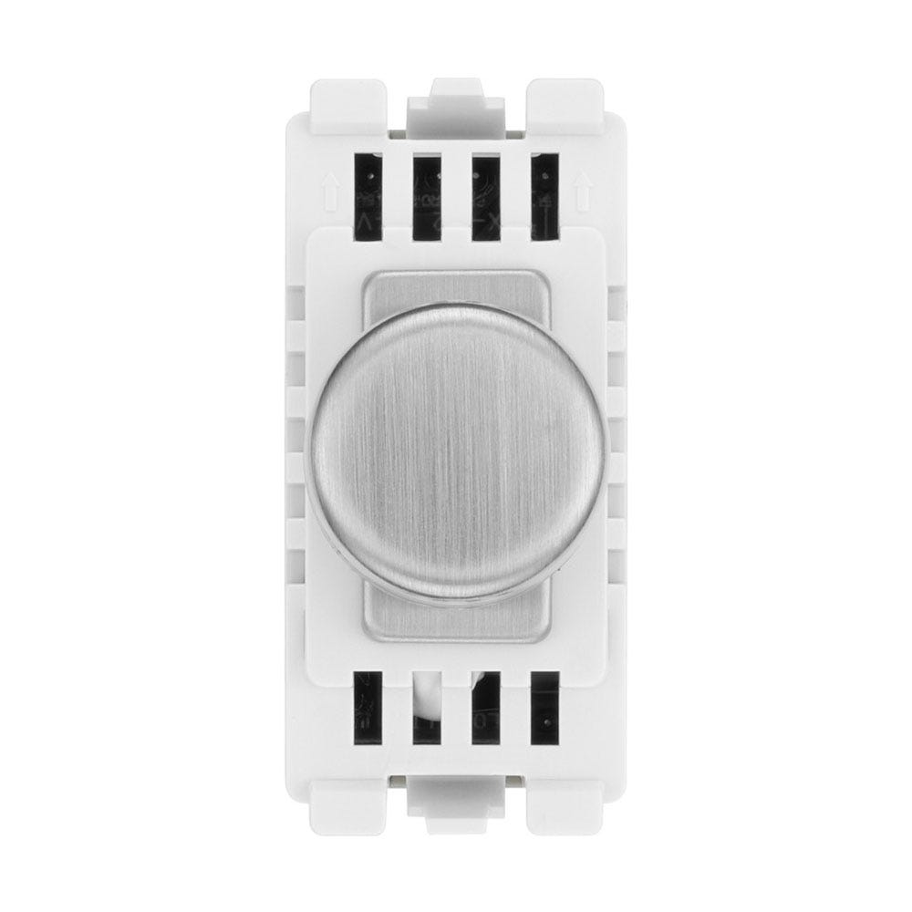 BG Grid 200W 1 Gang 2 Way Dimmer Module Brushed Steel RBSDLT