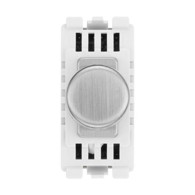 BG Grid 200W 1 Gang 2 Way Dimmer Module Brushed Steel RBSDLT