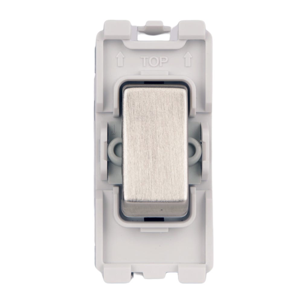 BG Grid 20A DP Switch Module Brushed Steel RBS30