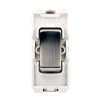 BG Grid 20A 2 Way SP Centre Off Module Brushed Steel RBS12