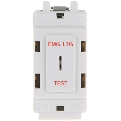 BG Grid 20A 2 Way SP Secret Key Switch 'EMG LTG TEST' Module R12EL