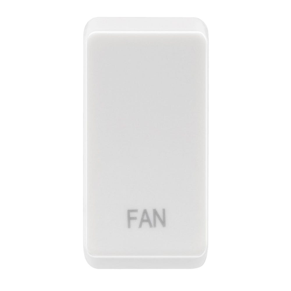 BG Grid Rocker Switch Module Embossed Fan White
