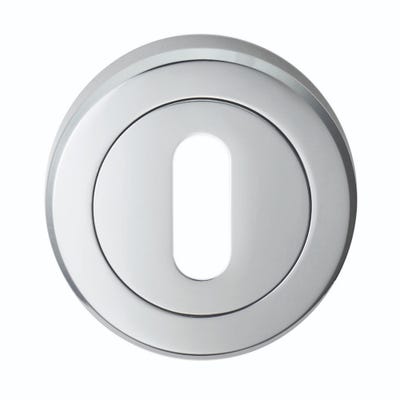 Serozzetta Key Escutcheon on Round Rose Polished Chrome