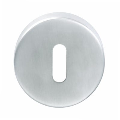 Key Escutcheon on Round Rose Satin Stainless Steel