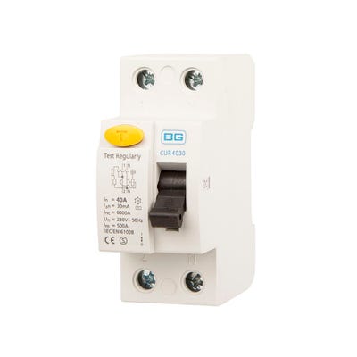 BG Double Pole RCD 40A 30mA Type AC CUR4030