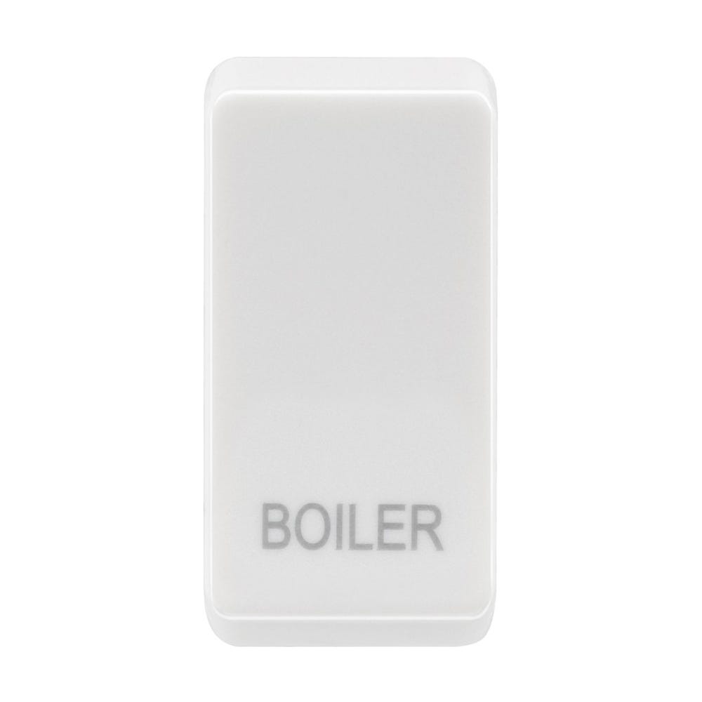 BG Grid Rocker Switch Module Embossed Boiler White