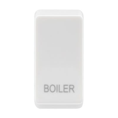 BG Grid Rocker Switch Module Embossed Boiler White