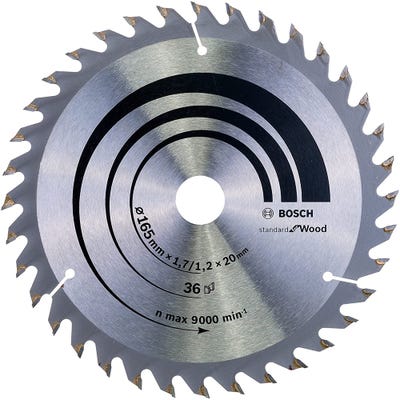 Bosch Circular Saw Blade Optiline Wood 165 x 1.7 x 20mm 36T