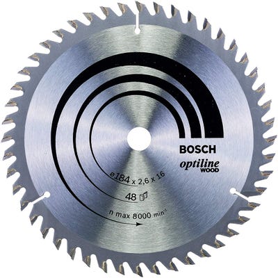 Bosch Circular Saw Blade Optiline Wood 184 x 2.6 x 16mm 48T