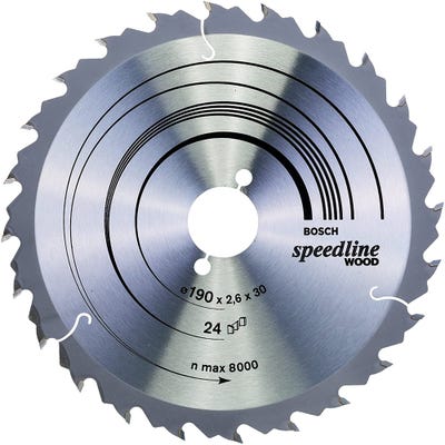 Bosch Circular Saw Blade Speedline Wood 190 x 2.6 x 30mm 24T