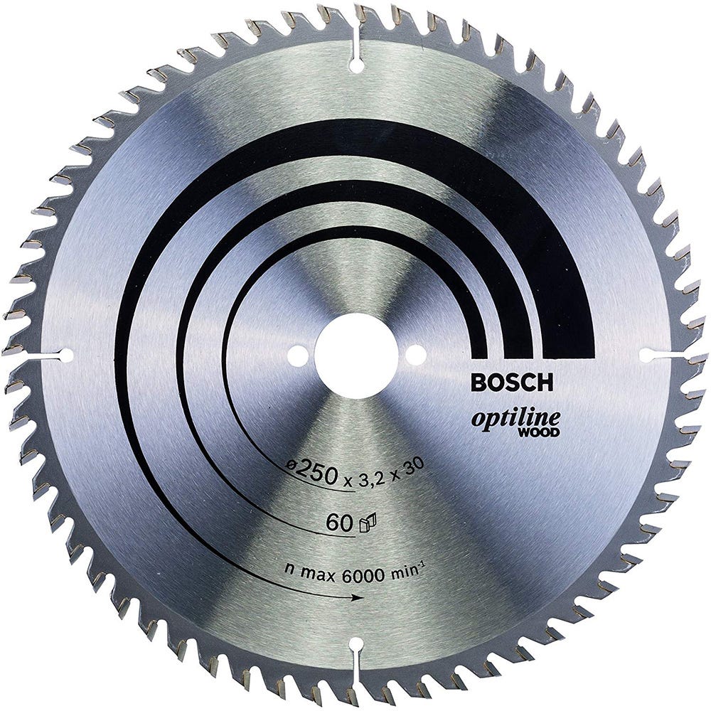 Bosch Circular Saw Blade Optiline Wood 250 x 3.2 x 30mm 60T