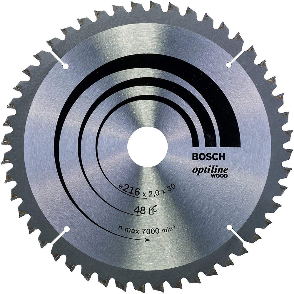 Bosch Circular Saw Blade Optiline Wood 216 x 2.0 x 30mm 48T