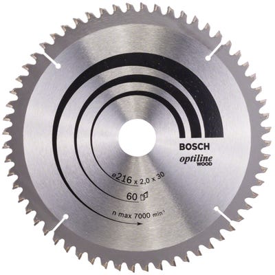 Bosch Circular Saw Blade Optiline Wood 216 x 2.0 x 30mm 60T