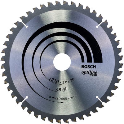 Bosch Circular Saw Blade Optiline Wood 210 x 2.0 x 30mm 48T