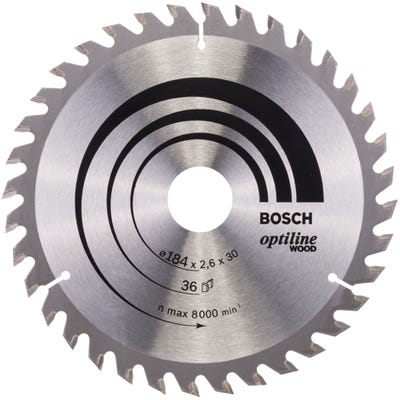 Bosch Circular Saw Blade Optiline Wood 184 x 2.6 x 30mm 36T