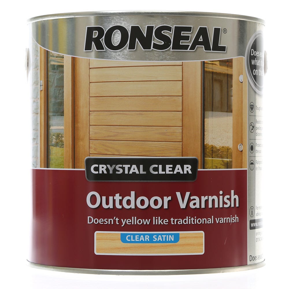 Ronseal Crystal Clear Outdoor Varnish Satin 2.5L