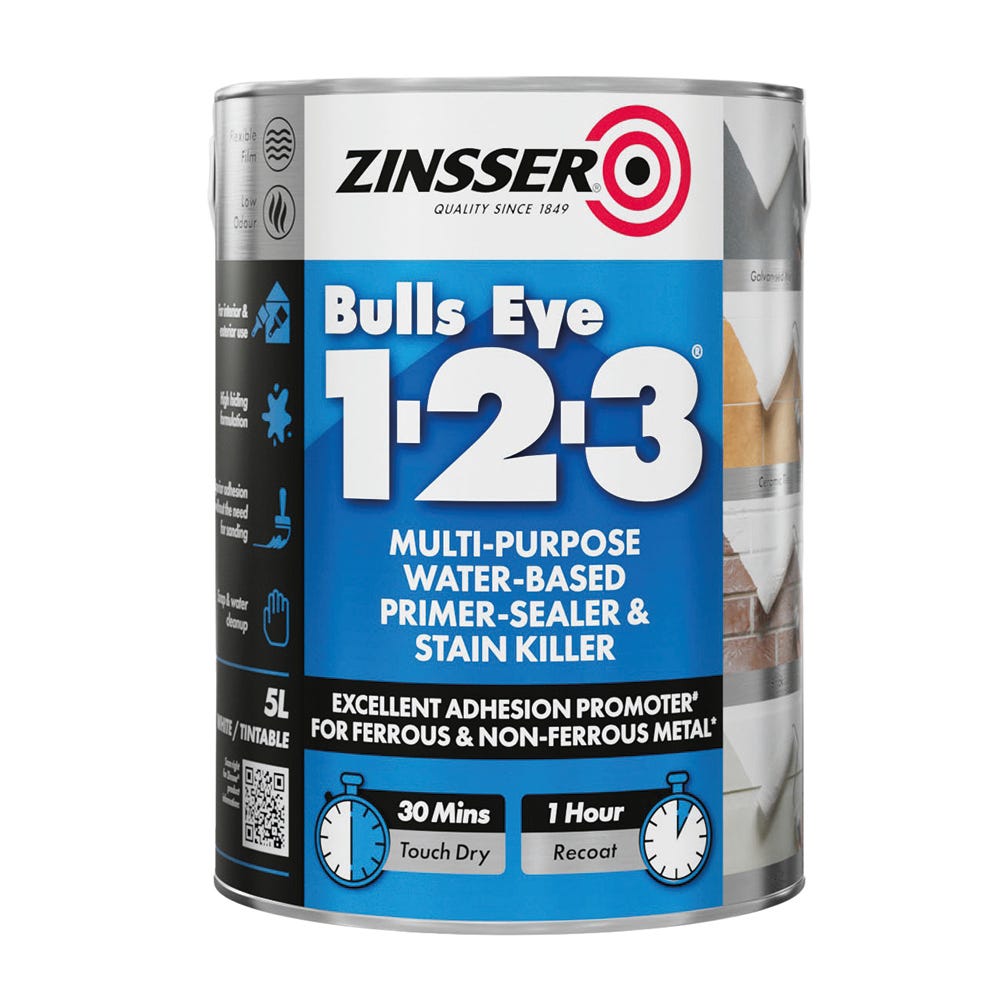 Zinsser Bullseye 1-2-3 Interior Primer Sealer White 5L
