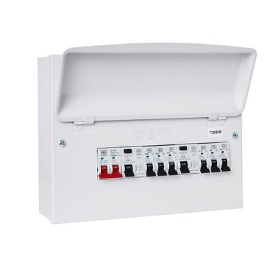 MK Sentry 12 Way Fully Populated Dual RCD Metal Consumer Unit with 100A Main Switch Disconnector