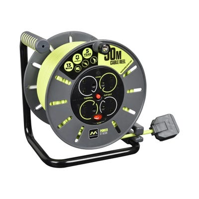 Masterplug ProXT 13A 4 Gang Cable Reel 50m OLU50134SL-PX