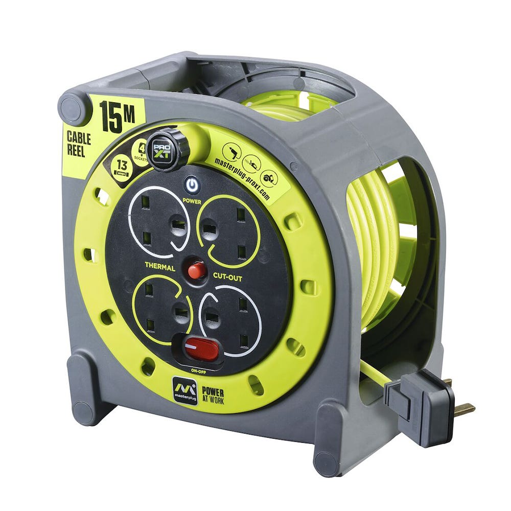Masterplug ProXT 13A 4 Gang Cable Reel 15m HMU15134SL-PX