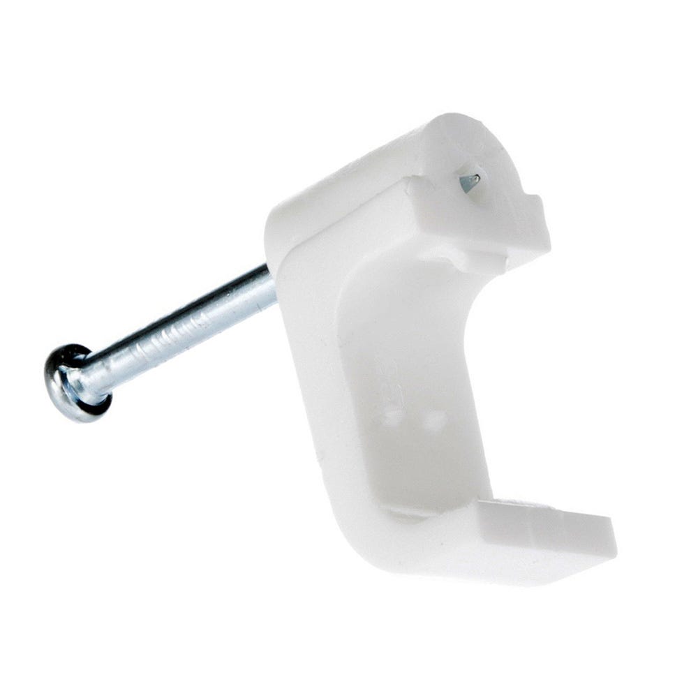 Flat Cable Clips for Shotgun Coax 4mm White Box of 100 QJ12W