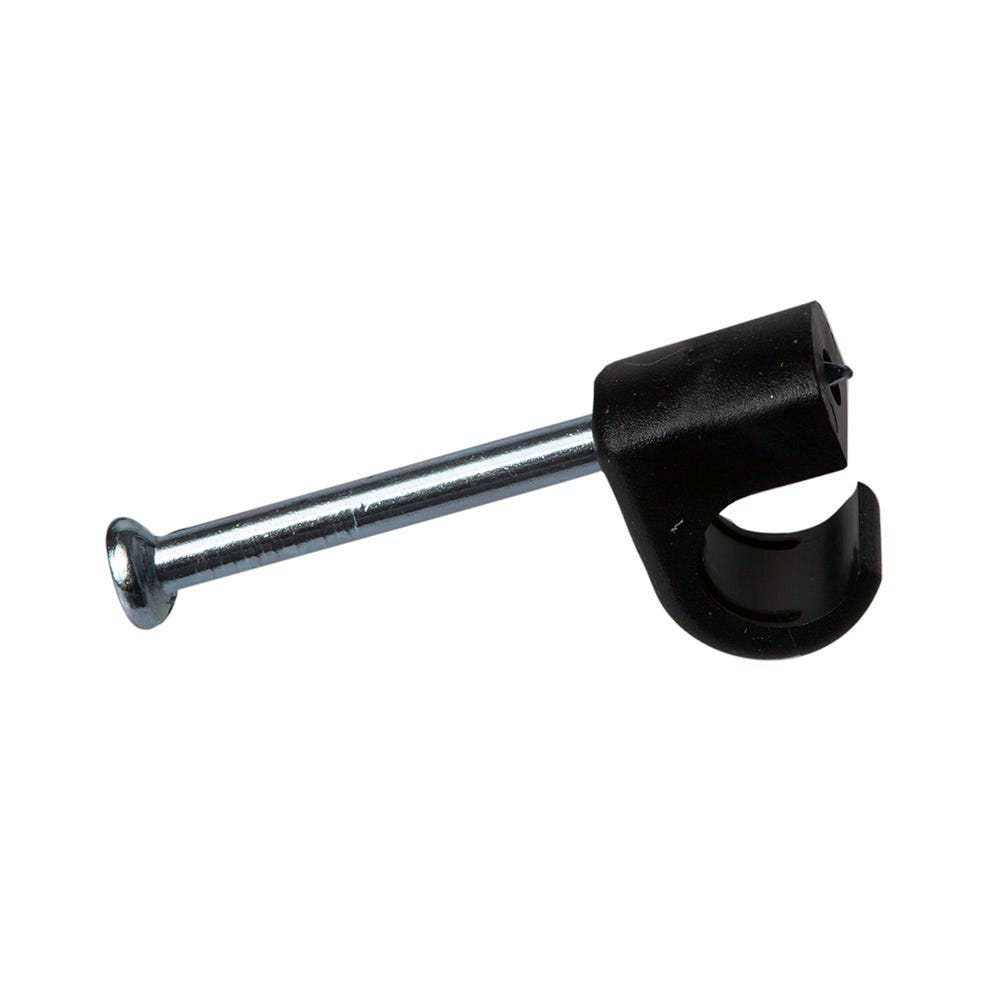 Round Cable Clips 5mm-7mm Box of 100 Black QRC4