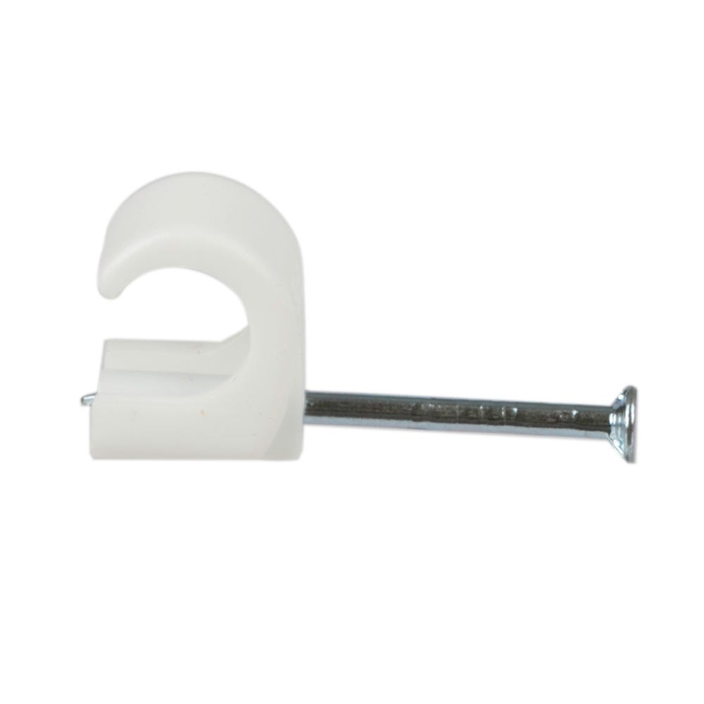 Round Cable Clips 7mm-10mm Box of 100 White QRC10