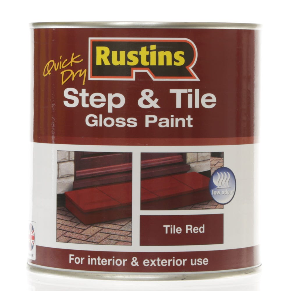Rustins Quick Dry Step & Tile Gloss Paint Tile Red