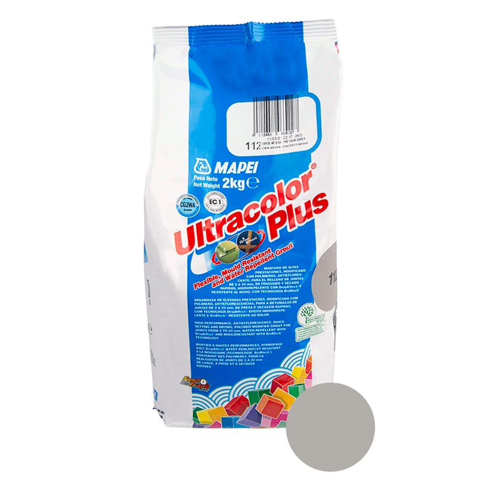 Mapei Ultracolor Plus Medium Grey (112) Fast Set Tile Grout 2kg