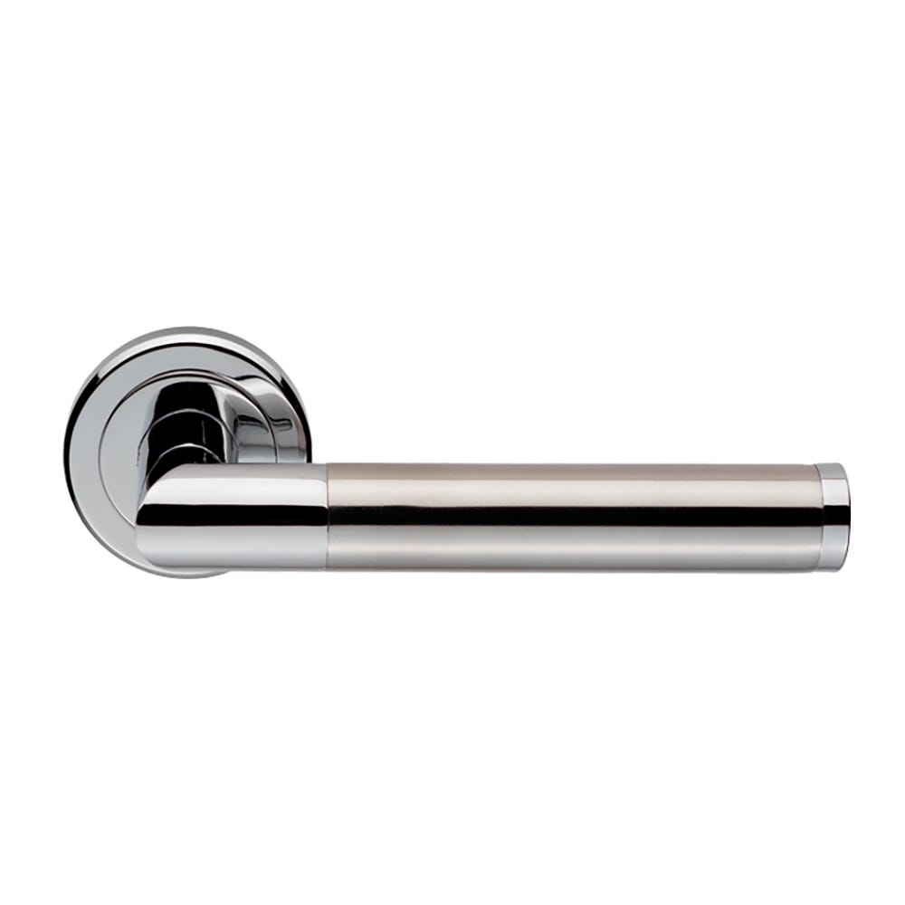 Serozzetta Trend Lever on Round Rose Polished Chrome & Satin Nickel