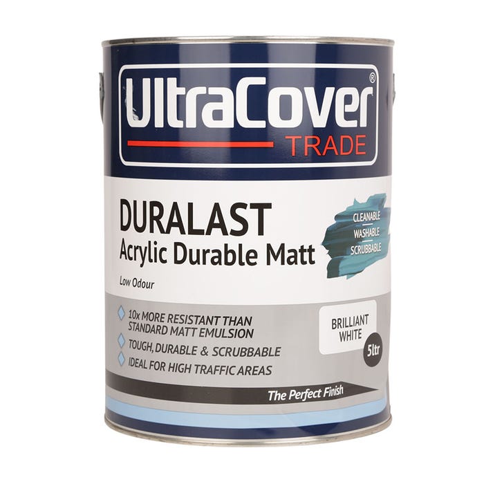 UltraCover Trade Duralast Acrylic Durable Matt Brilliant White 5L