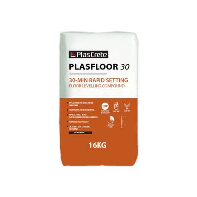 PlasCrete Plasfloor 30 Rapid Set Latex Floor Levelling Compound 16kg