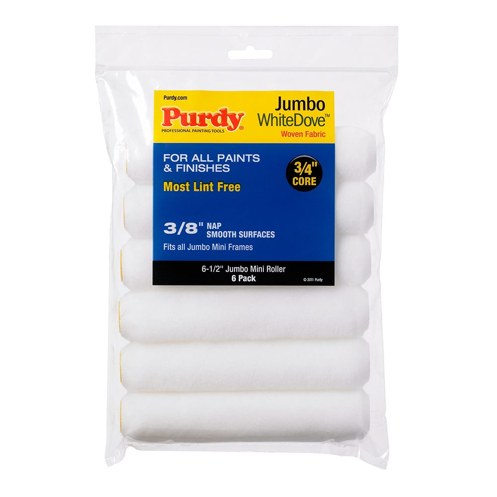 Purdy White Dove Jumbo 6.5'' Mini Roller Sleeve Pack of 6