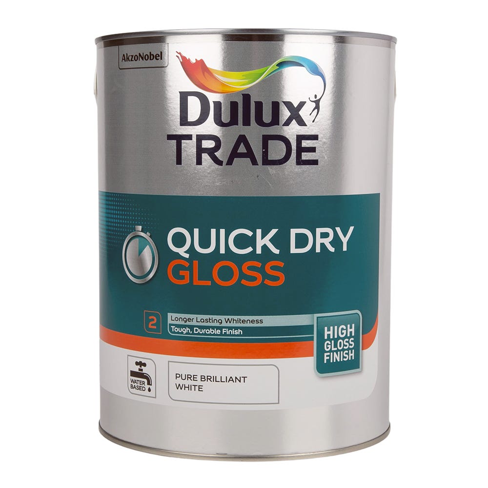 Dulux Trade Quick Dry Gloss Pure Brilliant White 5L