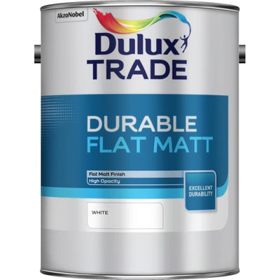 Dulux Trade Durable Flat Matt White 5L