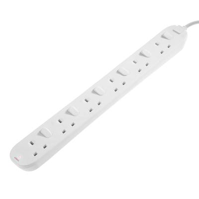 Masterplug 13A 6 Gang 2m Switched Extension Lead