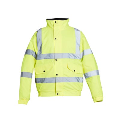 Blackrock Hi-Vis Yellow Contractor Bomber Jacket Large