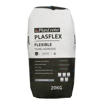 PlasCrete Plasflex White Flexible Powder Tile Adhesive 20Kg