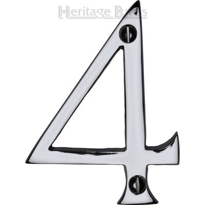 Heritage Brass Number Four in Polished Chrome