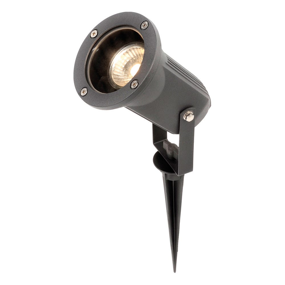Knightsbridge IP65 230V GU10 Wall/Ground Spike Spotlight Black