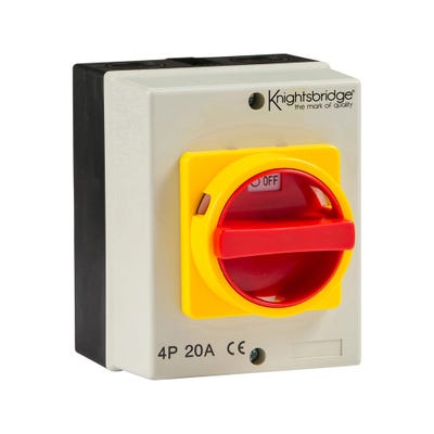 Knightsbridge IP65 Rotary Isolator 32A 4 Pole 230V-415V