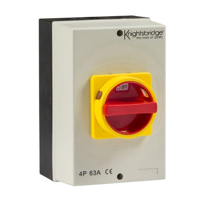 Knightsbridge IP65 Rotary Isolator 63A 4 Pole 230V-415V