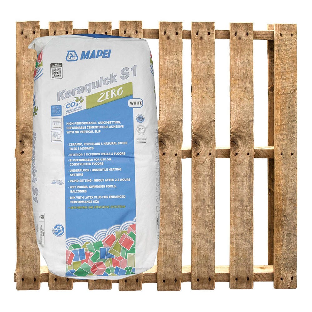 Mapei Keraquick White Rapid Set Flexible S1 Adhesive 20kg Pallet of 48