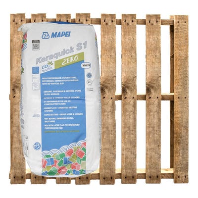 Mapei Keraquick White Rapid Set Flexible S1 Adhesive 20Kg Pallet of 48